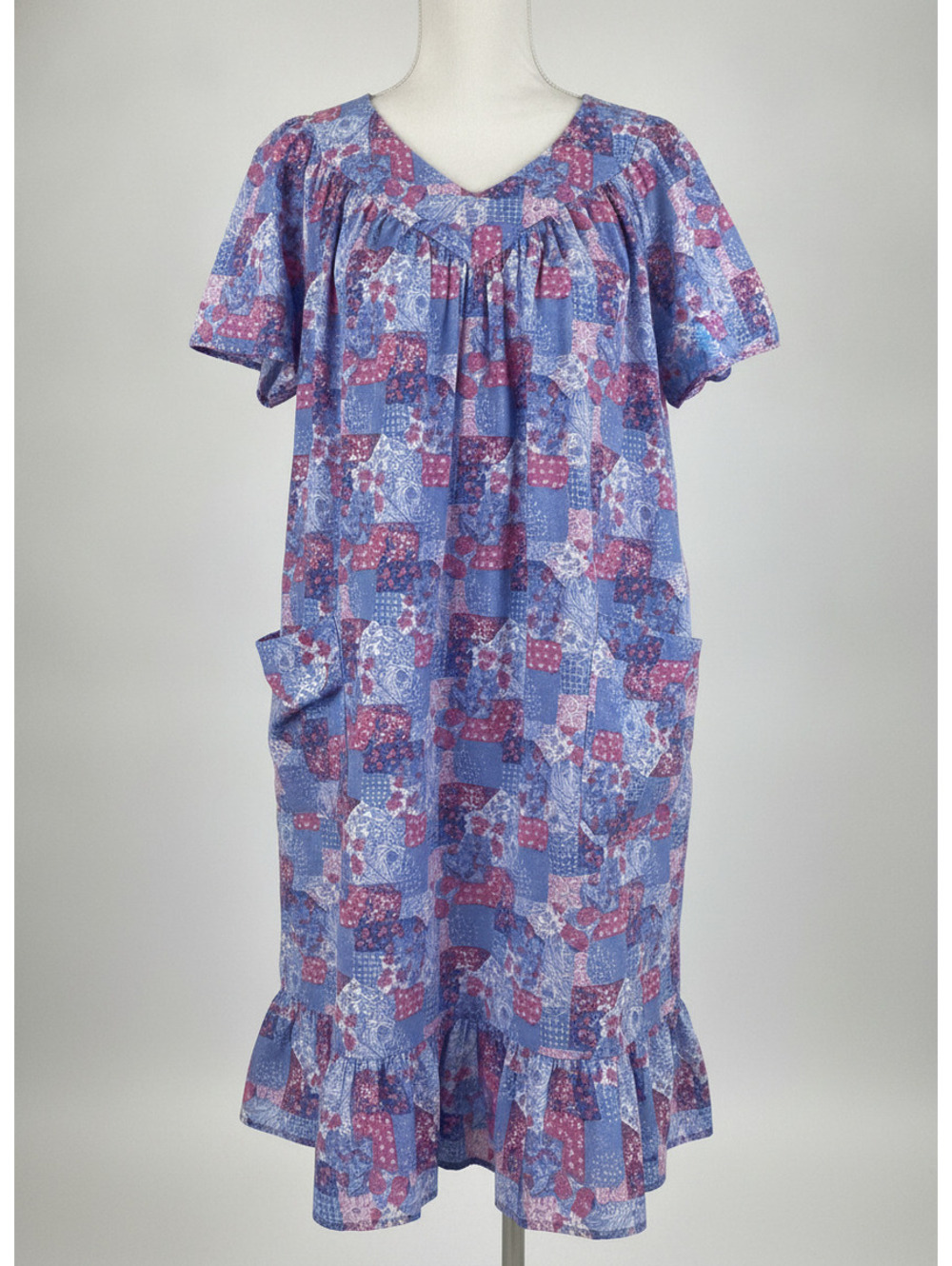 Anthony Richards Vintage Patchwork muumuu mumu house Dress patriotic 4th large